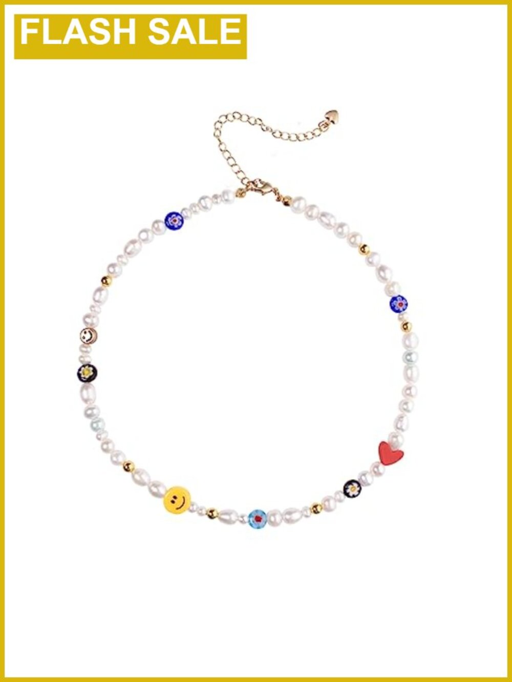 Handmade Freshwater Pearl Beaded Choker Necklace Gold Plated Summer Boho